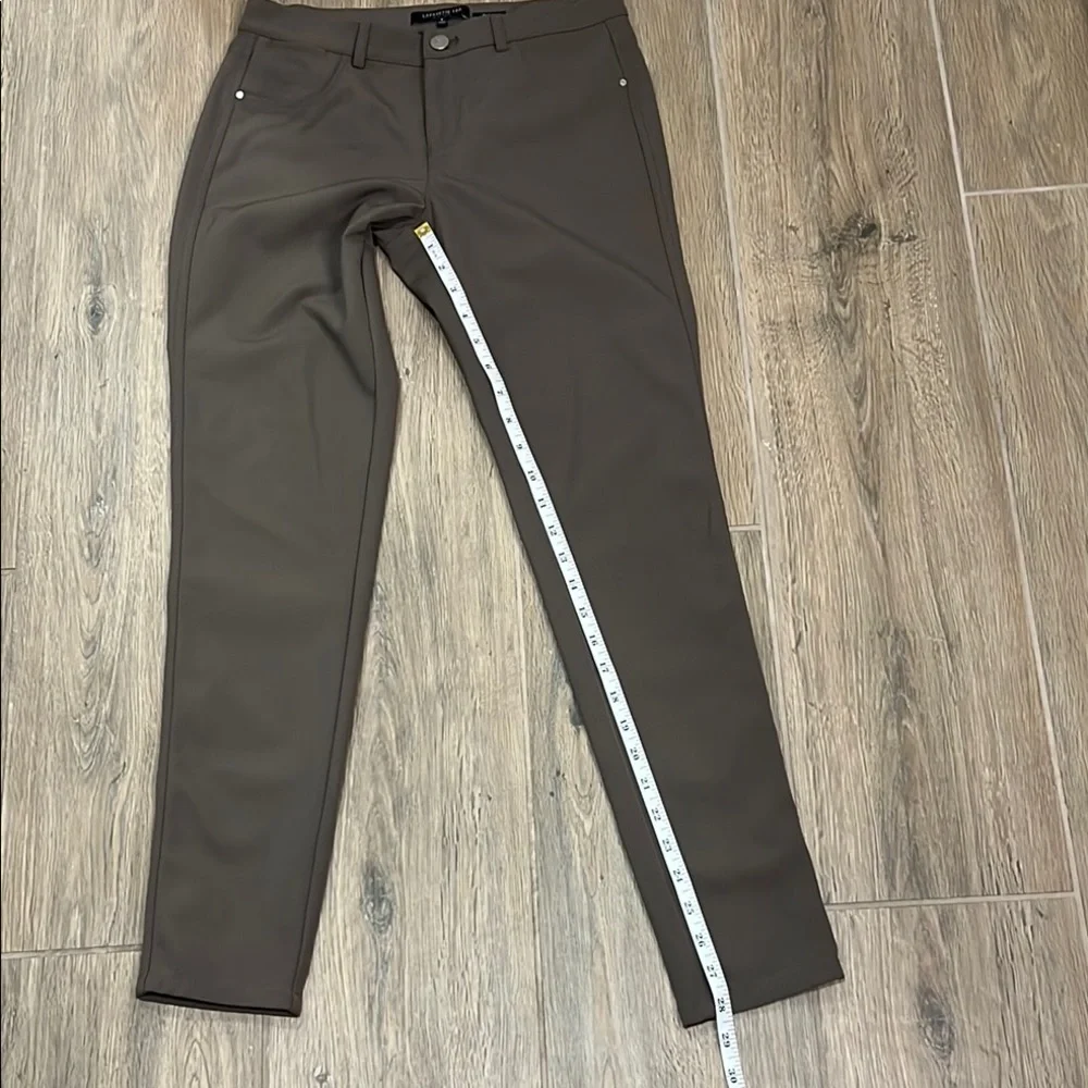 Lafayette 148 Pants New York Mercer Trousers Nougat Brown Dark Tan Stretchy Luxe - Picture 11 of 14